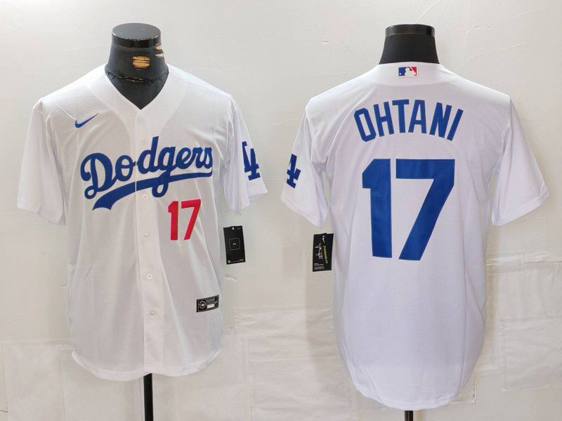 Men Los Angeles Dodgers #17 Ohtani White Game 2024 Nike MLB Jersey style 7131